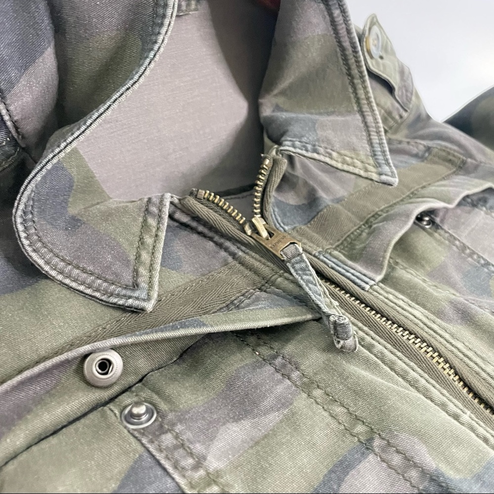 Express Camo Drawstring Utility Jacket Green S - image 5